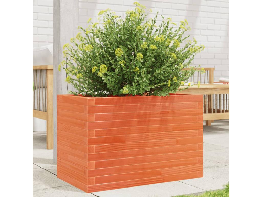 Brown wax planter 70x40x45.5 cm solid pine wood