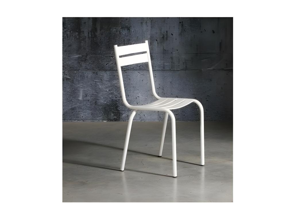 Homelumiere - Chair in bright white lacquered metal