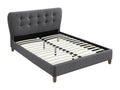 160x200 cm bed with upholstered headboard - Fabric - Grey - Bohometop 09043INIT