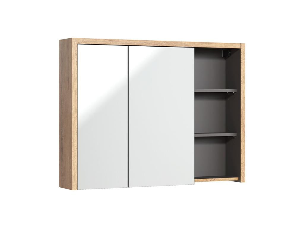 Bohometop 2-door wall cabinet in wood and anthracite 80144GKWN