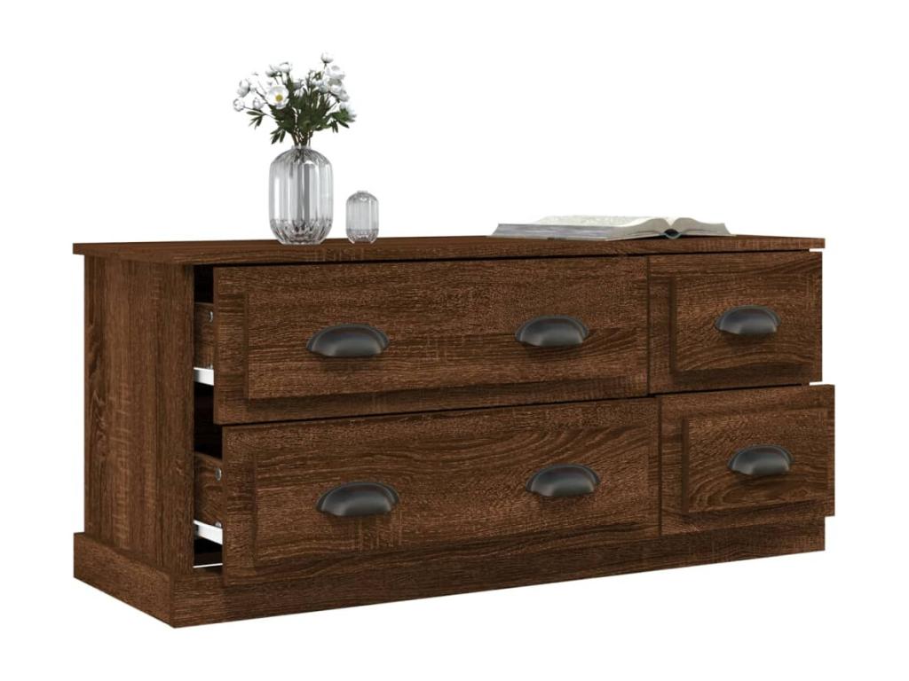 Brown oak TV stand 100x35.5x45 cm engineered wood 46029JAKR
