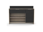 Kitchen sideboard, 123cm wide - Raw oak and black finish - Bohometop 27466HNDH