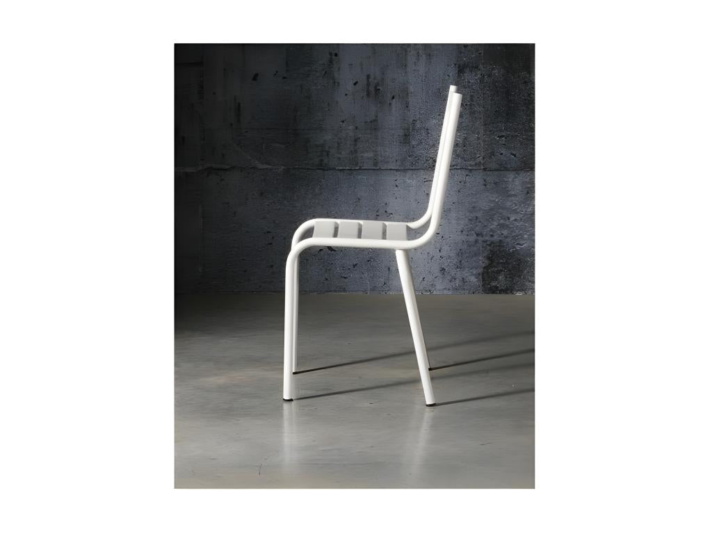 Homelumiere - Chair in bright white lacquered metal