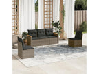 5-piece garden furniture set with grey resin wicker cushions 82486DORM