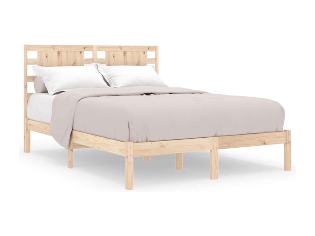 Solid wood bed frame 135x190 cm Double 75853GVSR