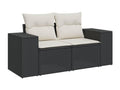5-piece garden furniture set with cushions, black resin wicker, 37579ZHOI