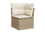 13-piece garden furniture set with cushions, beige wicker resin, 76718ZMTJ