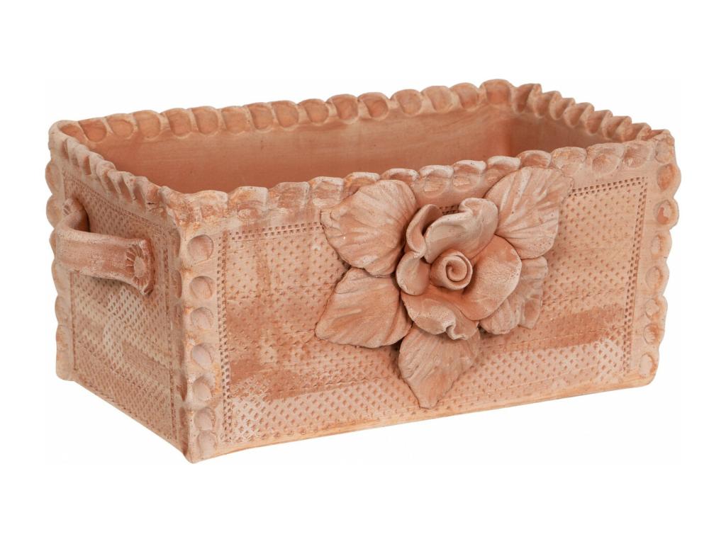 Bohometop Terracotta Box – Handmade Tuscan Marbled Clay – Basket Box – Storage Box – Decorative Organizer – 42x25x17 cm 80059XULG