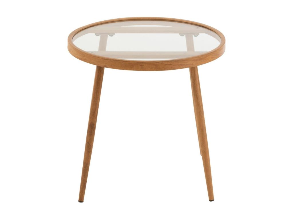 Round coffee table in metal and glass, D50, set of 2 - Homelumiere