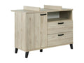 Sturdy baby dresser with integrated changing table, Bohometope light oak finish, Bohometope collection. 96887SOGZ