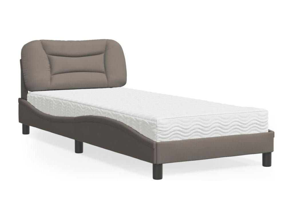 Bohometop bed with mattress 80x200 cm fabric 40285SLVH