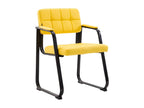 Set of 2 armchairs - Faux leather / White - Yellow - Bohometop B 24894VSNL