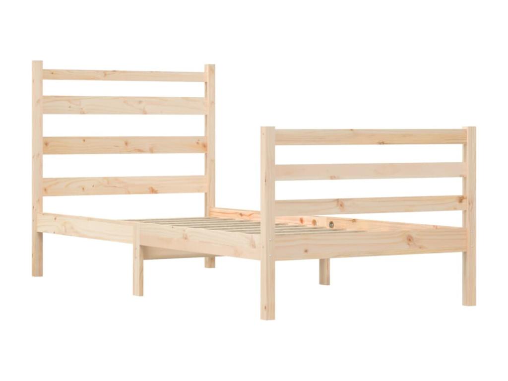 Bed frame without mattress, solid pine wood, 100x200 cm, 63165AFEI