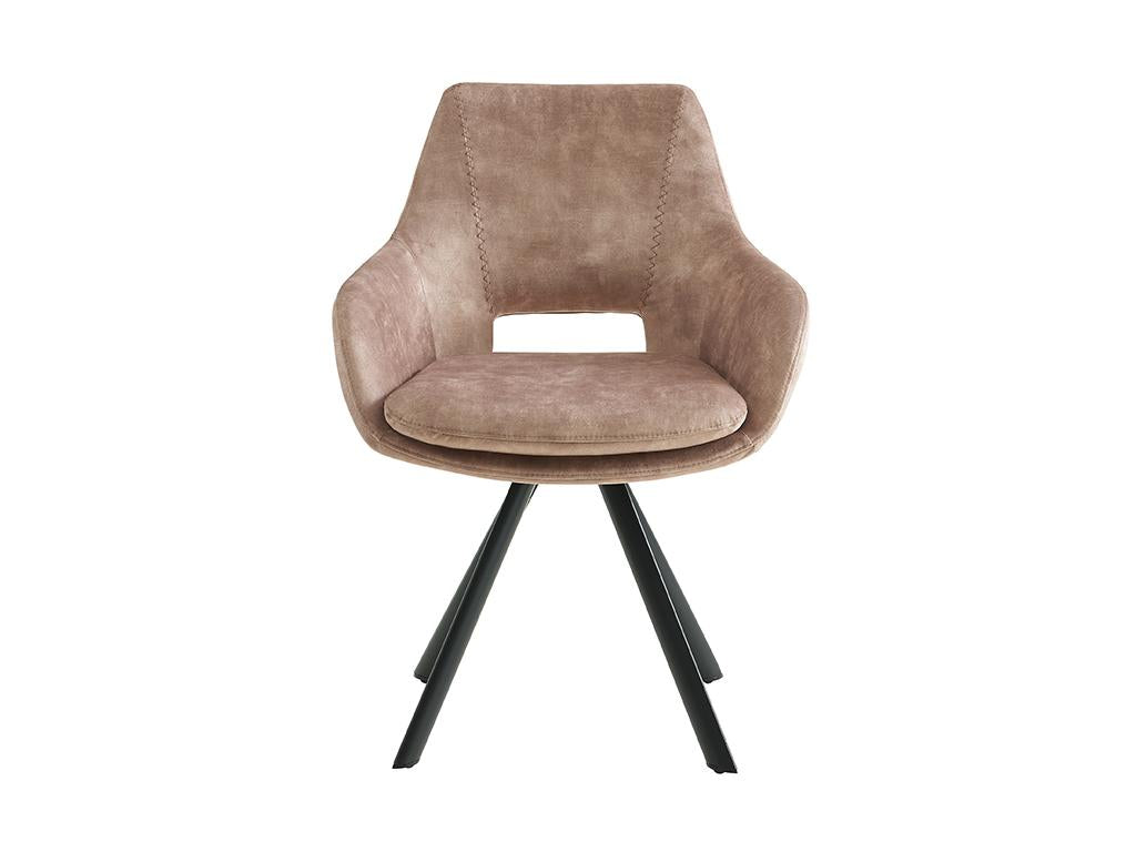 Set of 6 armchairs - Velvet and metal - Beige - Bohometop 64189CPWC