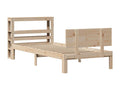Bed frame with headboard 75x190 cm solid pine wood