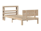 Bed frame with headboard 75x190 cm solid pine wood
