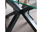 Metal and glass dining table, anthracite grey, 180x75