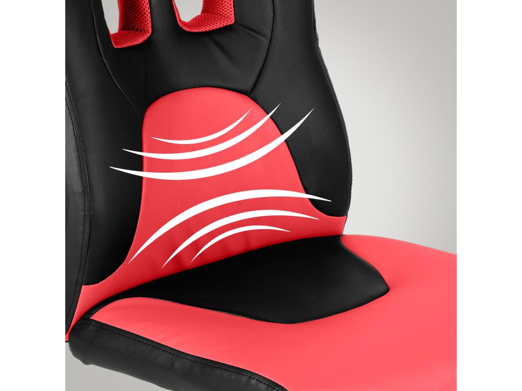 Office chair - Faux leather / Plastic - Black / Red - Fun
