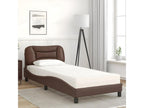 Bed with brown mattress 90x200 cm faux leather 09746BFLC
