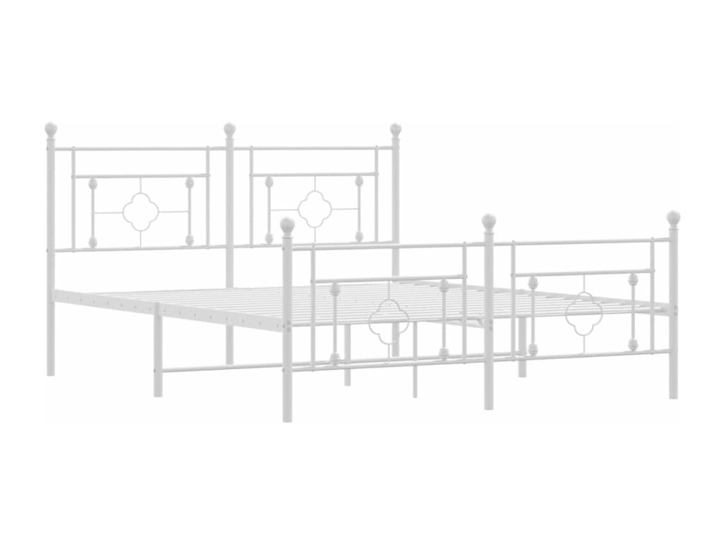 Metal bed frame without mattress and white footboard 160x200 cm 85672NYJB
