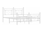 Metal bed frame without mattress and white footboard 160x200 cm 85672NYJB