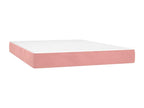 Upholstered bed base with mattress and LED light, Pink, 140x200 cm, Velvet, 12979OVIJ