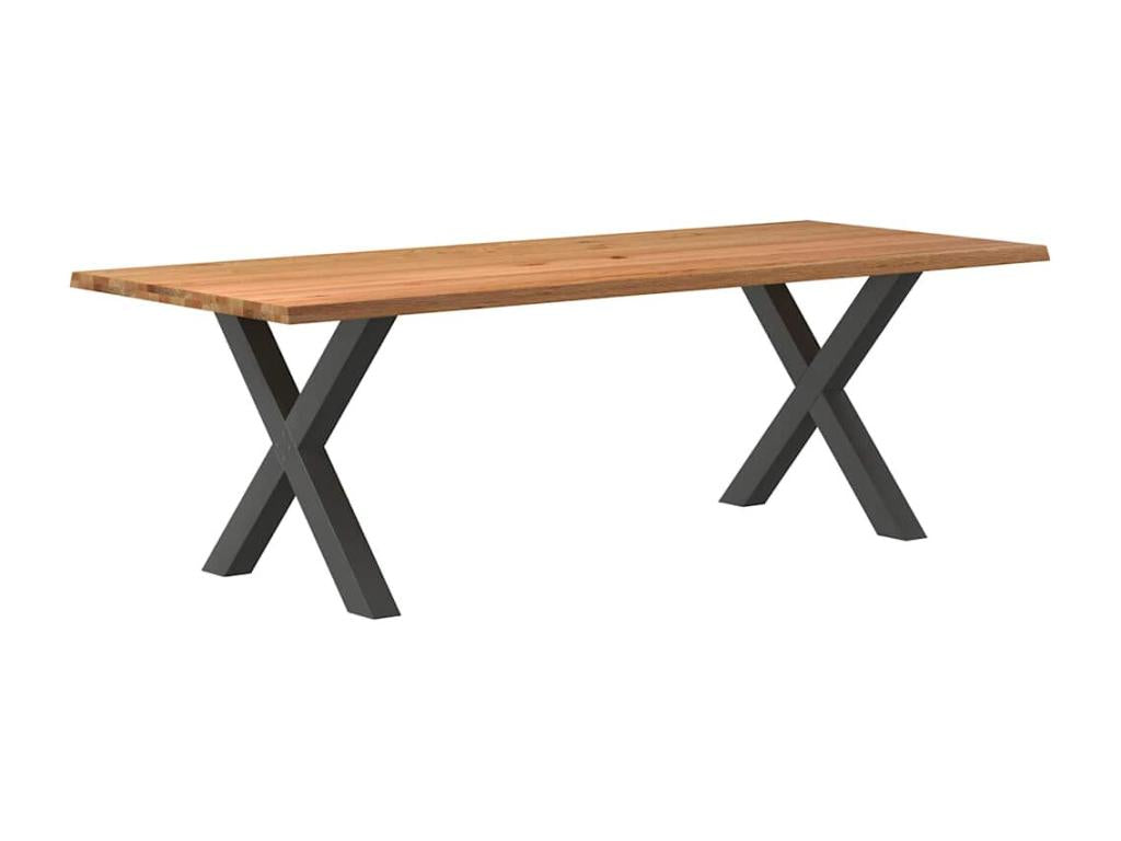 Light brown rectangular solid oak dining table 27863YNQM