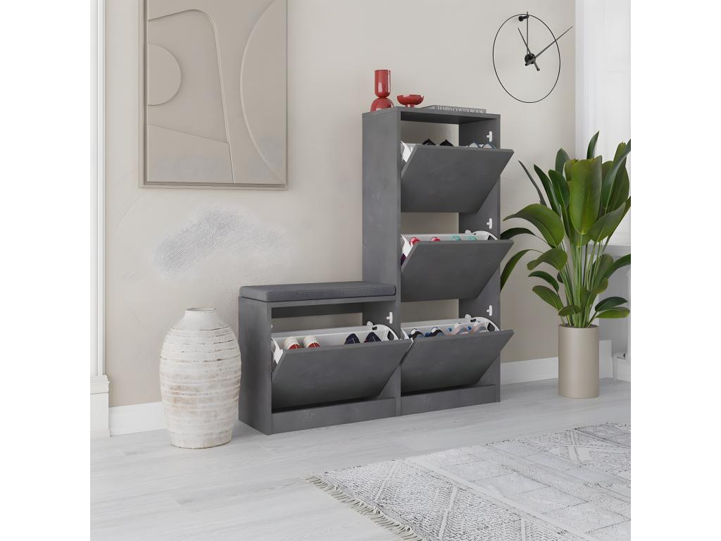 4-Door Shoe Cabinet, 105 cm Wide - Bohometop 77991EKXA