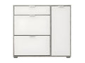 Bohometop Shoe Cabinet - 2 compartments, 1 door / 1 drawer - White/concrete finish 79207MIWT