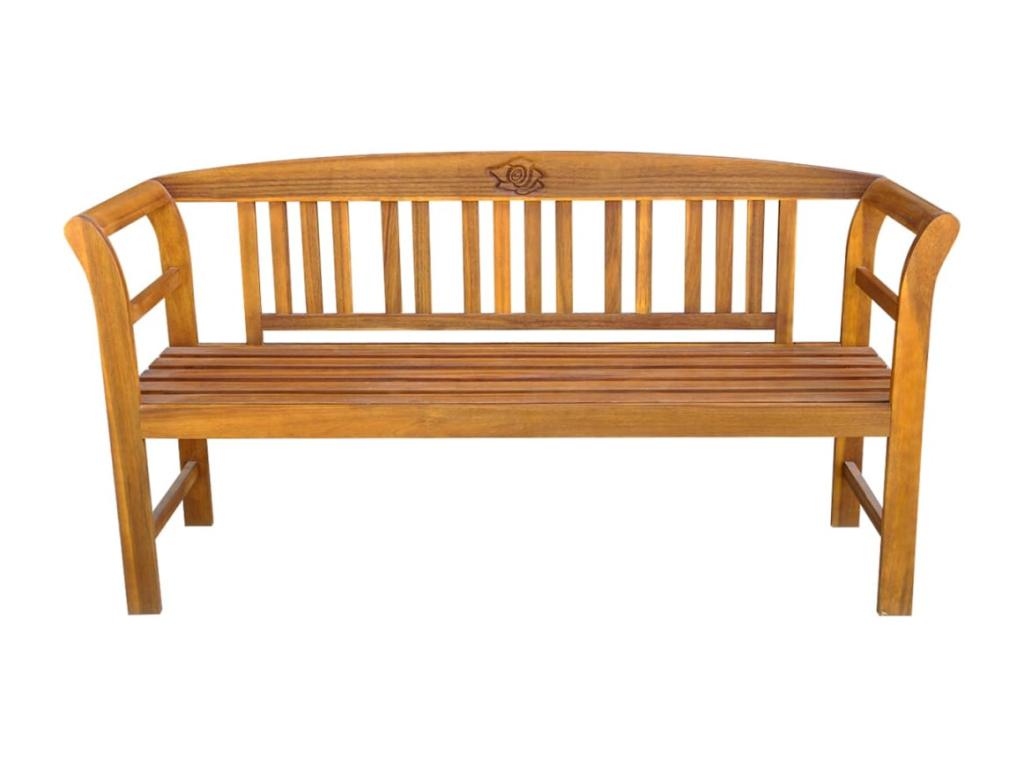 Garden bench, brown wood furniture, 157x45x82.5 cm, 02 0011438