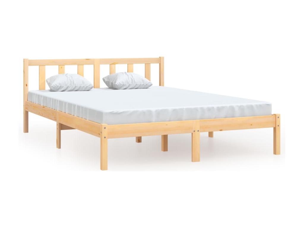 Solid pine wood bed frame 120x190 cm Small double 23390NCLG