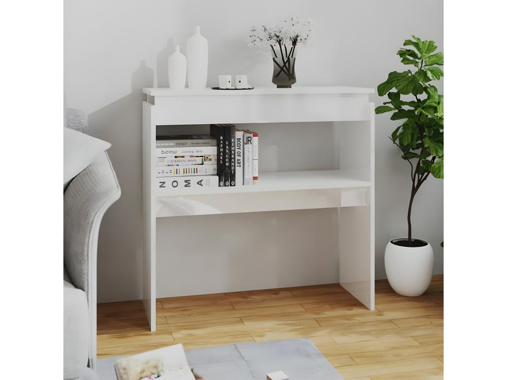 Glossy white console table 80x30x80 40231LYSX