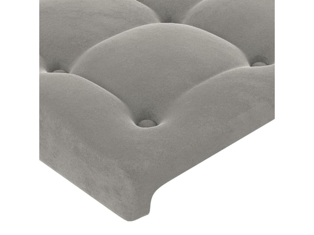 Headboard with wings, light grey, 93x16x78-88 cm, velvet, 76332WURF