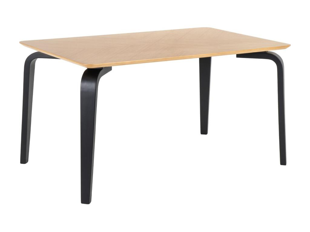 Bohometop rectangular table in light oak with lacquered legs – Simple and naturally elegant – Color: Natural/Black 52546ECUA