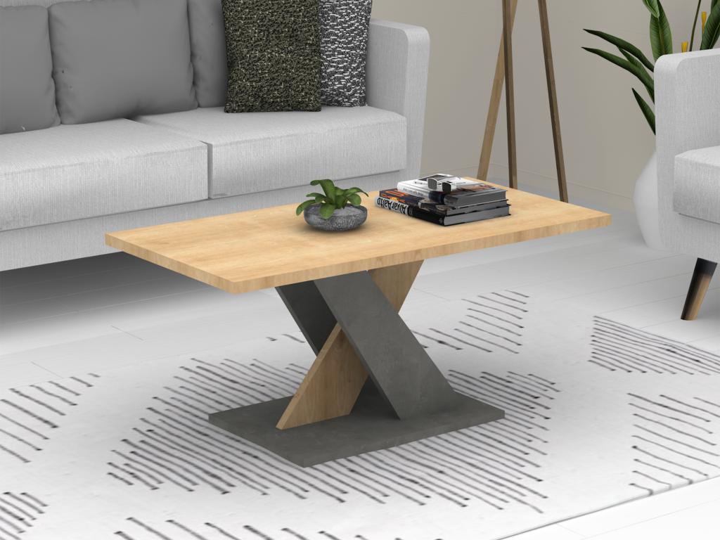 Coffee table - Natural and Anthracite - Bohometop 86823MCAP