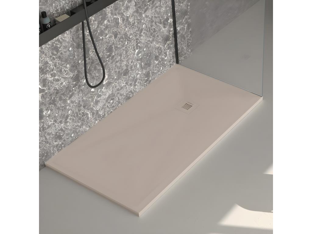 Bohometop smooth sand-colored shower tray with colored grid - 150x90 cm 51099ZUPA
