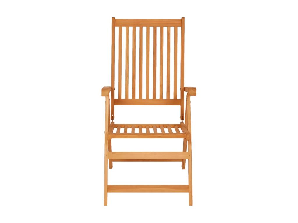 Set of 6 garden chairs with grey cushions, solid teak wood