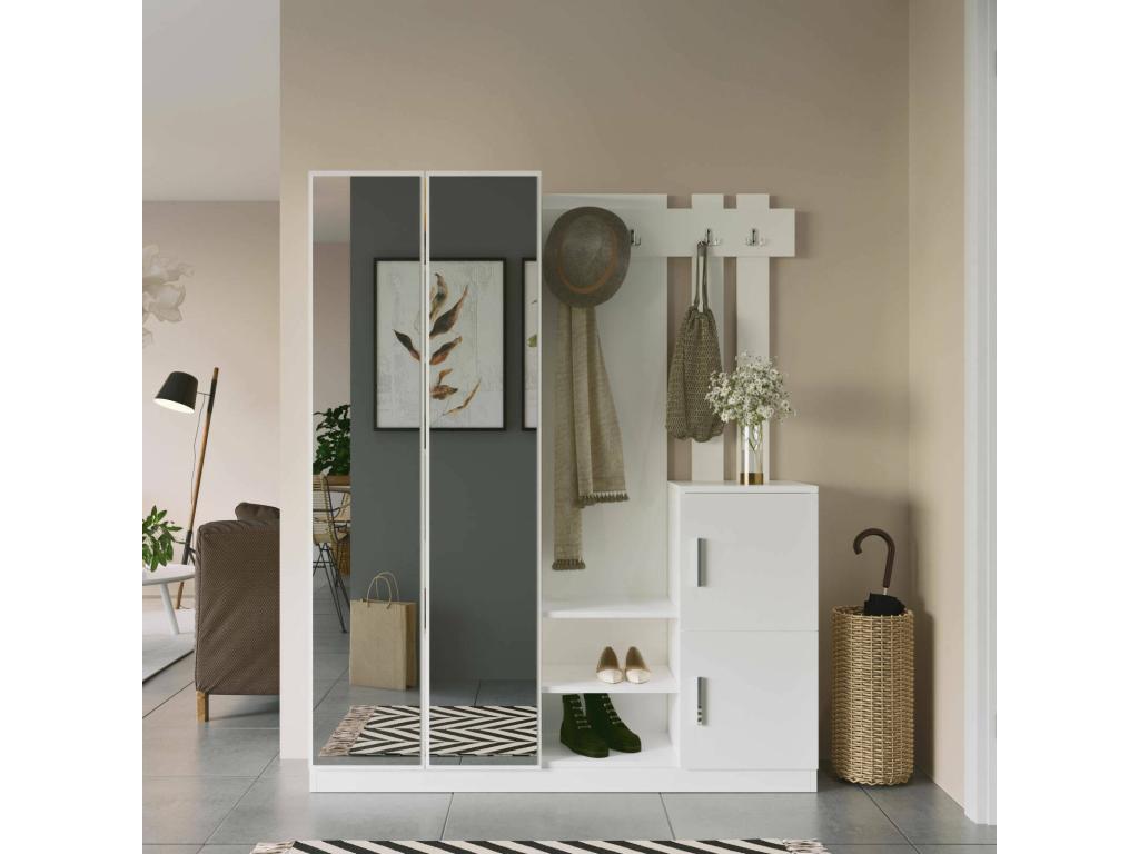 Bohometop Entryway Furniture Entryway Hook Composition for the Bohometop Multifunctional Storage Console 147x38 h180 cm White 48496XAWG