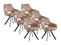 Set of 6 armchairs - Velvet and metal - Beige - Bohometop 64189CPWC