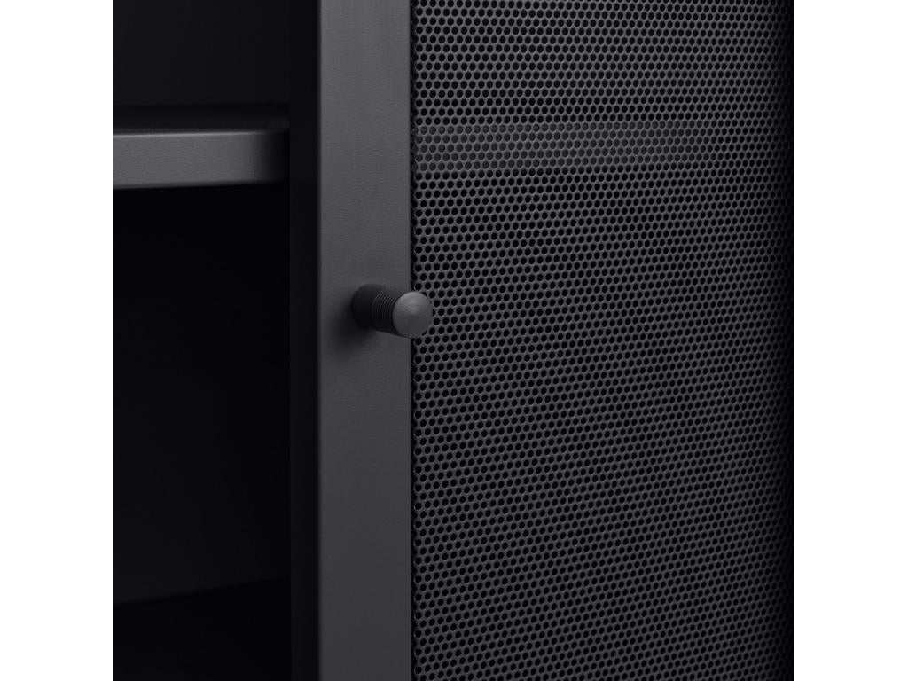 Bohometop - 2-Door, 2-Shelf Metal Sideboard, 140cm High - Black 79059KFZY