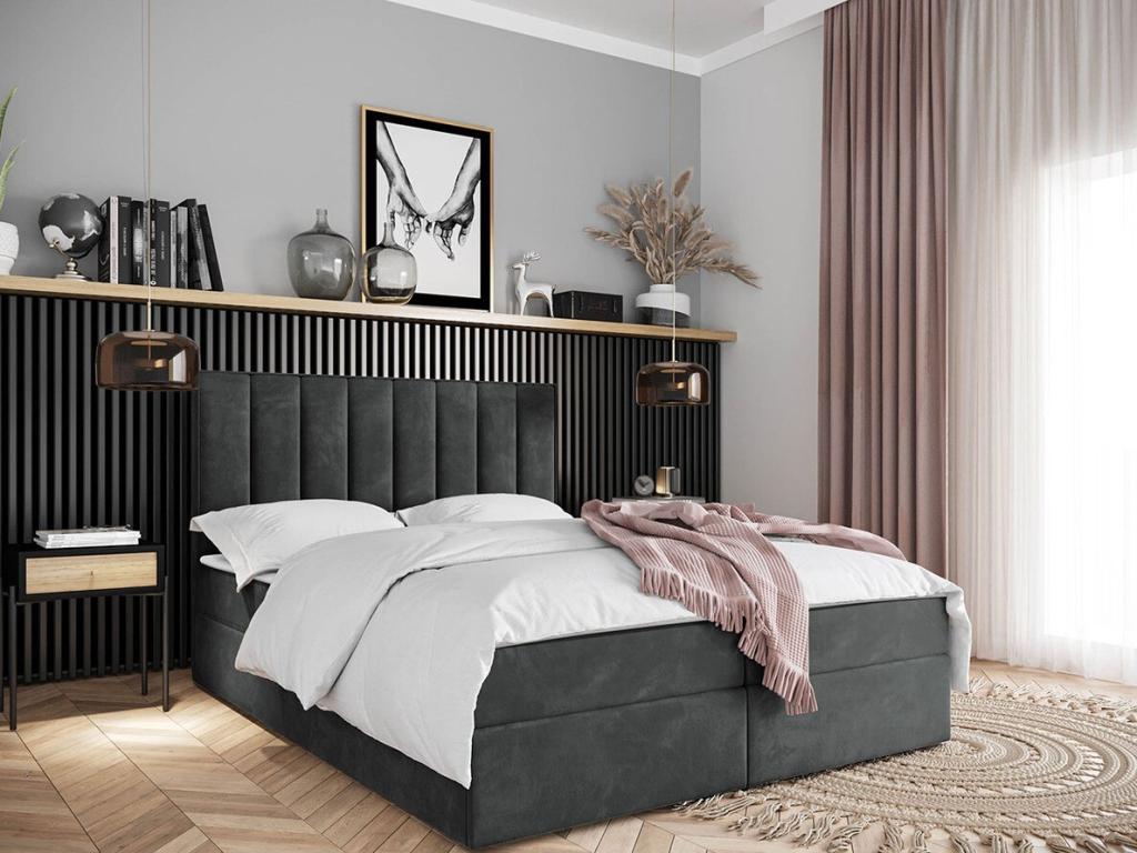 Continental bed Bohometop 101 Double Continental Gray 160x200 Tapestry 160x208cm 03383IMOH