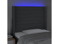 Dark Grey LED Headboard 83x16x118/128 cm Fabric 46325CEAS