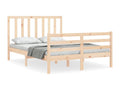 Bed frame without mattress 140x190 cm solid pine wood