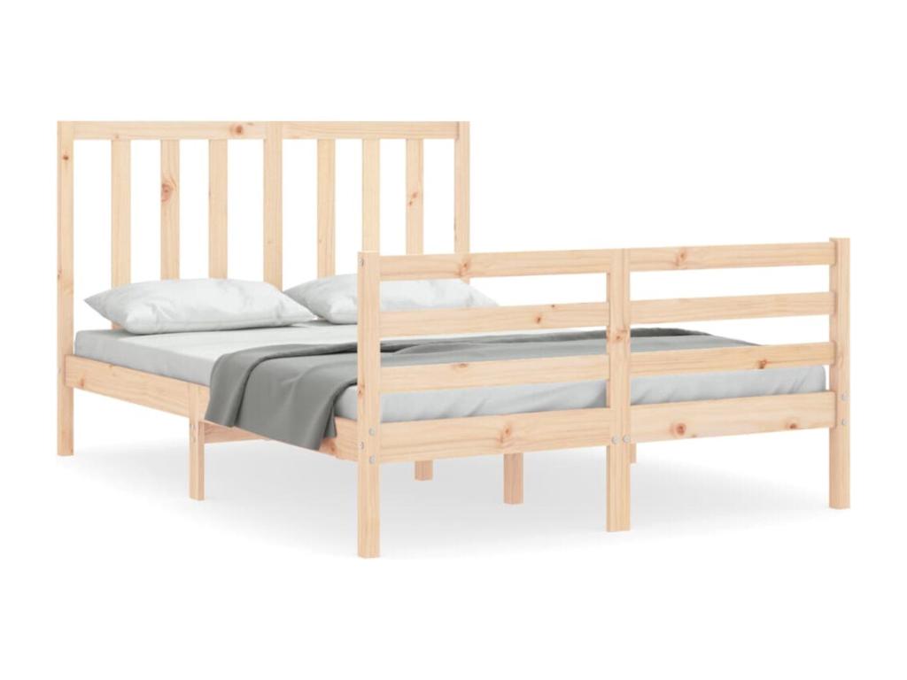 Bed frame without mattress 140x190 cm solid pine wood