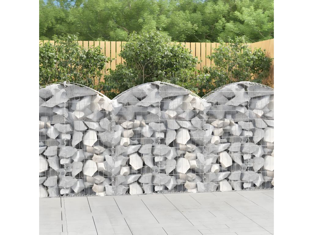 Arched gabion basket 100x30x100/120 cm Galvanized iron 45712RWSU