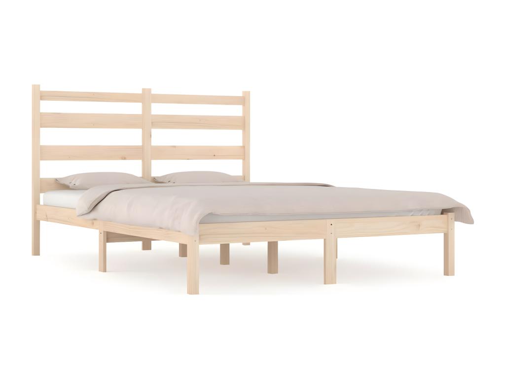 Solid wood bed frame without mattress, 160x200 cm