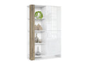 Bohometop Matte White and Oak Effect Cabinet with Lacquered Doors, WxHxD 95x151.5x36 cm, 10152IYGI