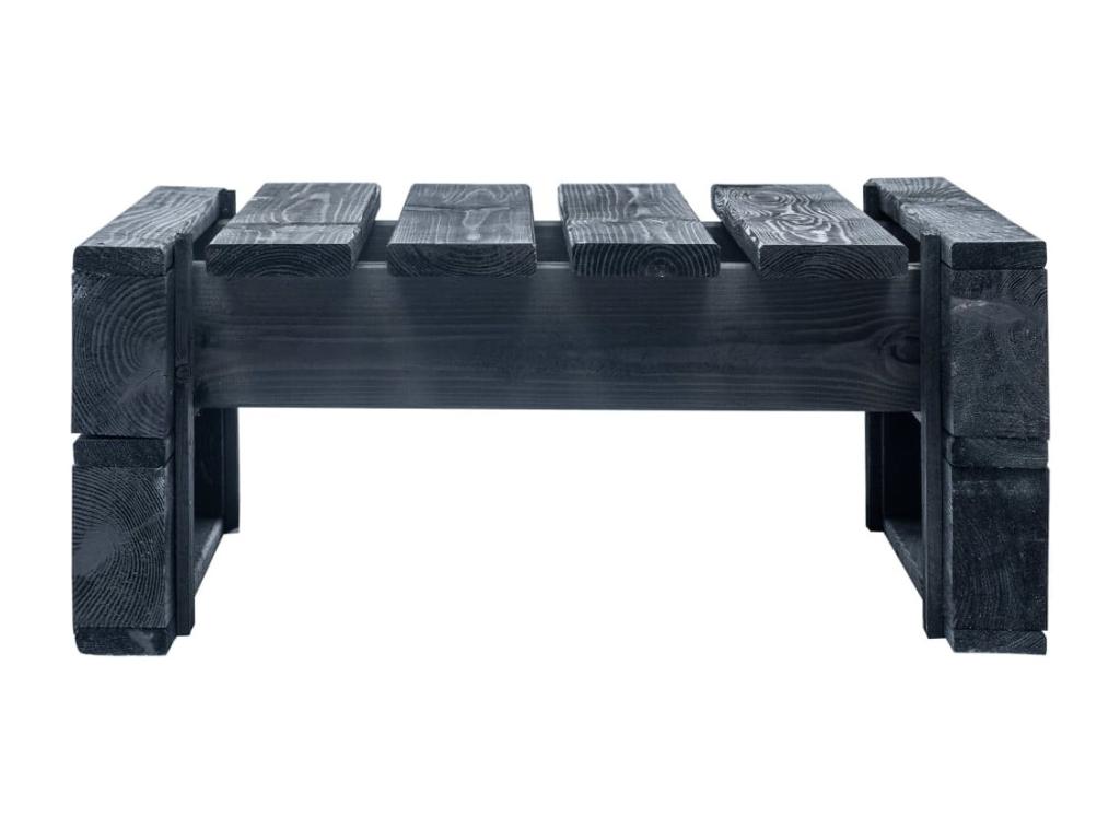 Black wooden garden pallet footrest 23866QHSF