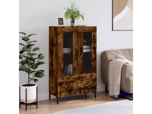 Smoked oak tall sideboard, 69.5x31x115 cm, engineered wood, 16321FPQS