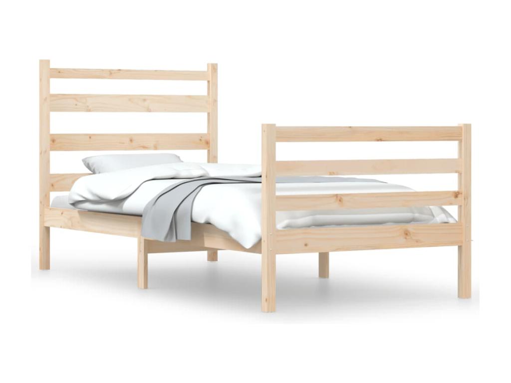 Bed frame without mattress, solid pine wood, 100x200 cm, 63165AFEI
